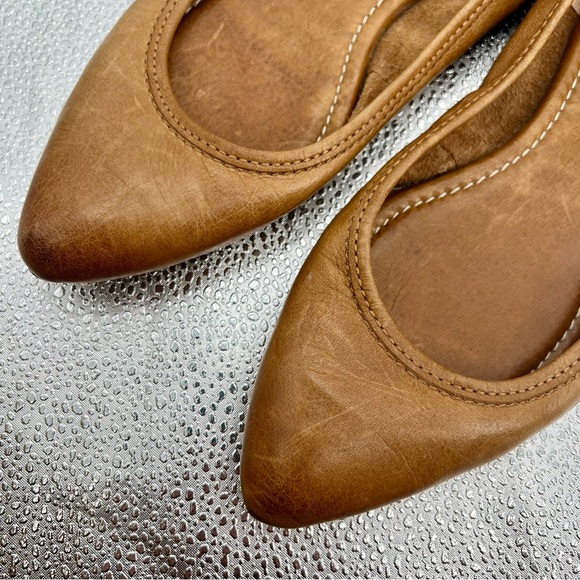 Frye Regina Ballet Flats Cognac Pointed Toe Brown Leather Size 9.5 M - Picture 3 of 8